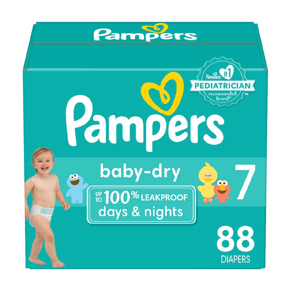 Photos - Baby Hygiene Pampers Baby Dry Enormous Disposable Diapers - Size 7 - 88ct 