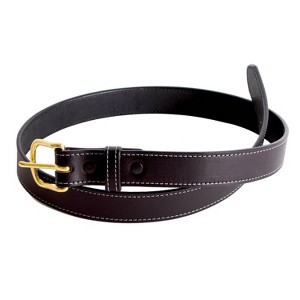 Lehman's Amish-Made Leather Dress Belt for Business or Everyday Wear, Goldtone Buckle, 1 Inch Wide - 1 of 4