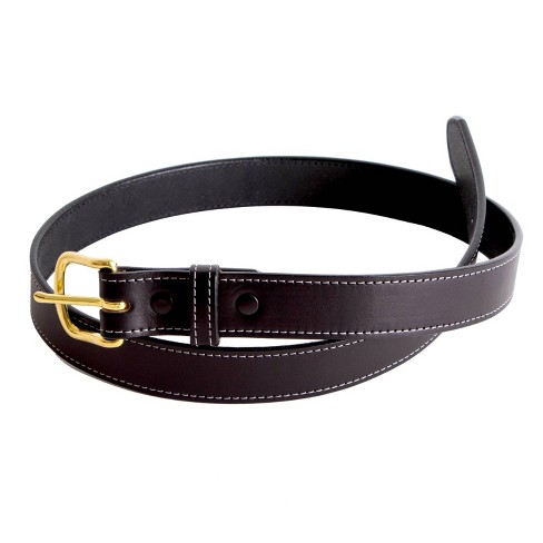 Lehman's Amish-Made Leather Dress Belt for Business or Everyday Wear, Goldtone Buckle, 1 Inch Wide - image 1 of 4