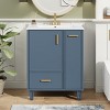 ORRD 24" Gray Bathroom Vanity with Sink, Cabinet with Door Shelf, Deep Drawer & 2-Tier Pull-Out Basket - 3 of 4