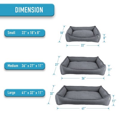 Gray Orthopedic Memory Foam Outdoor Dog Bolster Bed