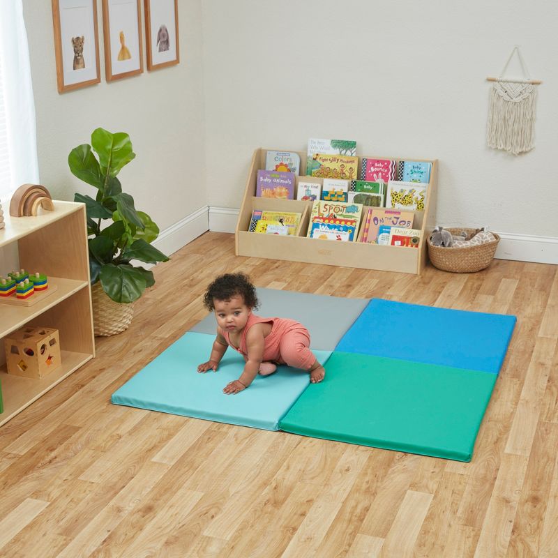 ECR4Kids SoftZone Quad Fold-N-Go Activity Mat, Colorful Toddler Tummy Time Foam Mat, 5 of 13