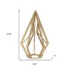 HomeRoots 10" Gold Metal Open Geometric Tabletop Sculpture - 3 of 4