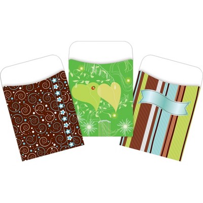 3pk 30ea Calm Colors Peel & Stick Library Pockets - Barker Creek