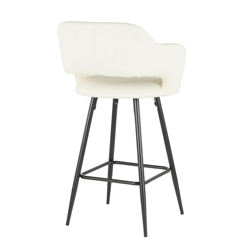 Set of 2 Margarite Contemporary Counter Height Barstool Faux Leather - LumiSource, 5 of 12