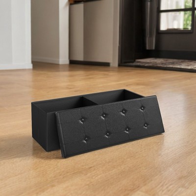 43" Folding Storage Ottoman Bench, Storage Chest, Footrest, End of Bed Bench, Holds up to 660 lb