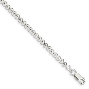 Black Bow Jewelry Children's Sterling Silver 4mm Polished Bead Chain Bracelet, 5-6 Inch - 1 of 4