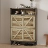 Shoe Cabinet with 2 Flip Drawers, Freestanding Shoe Storage Cabinet with Open Shelves, Hidden Narrow Shoe Rack for Entryway Hallway - 2 of 4