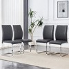 PAGED Simple Dining Chairs,PU Armless Chairs with Metal Legs for Home,Kitchen,Living Room,Restaurant - 2 of 4