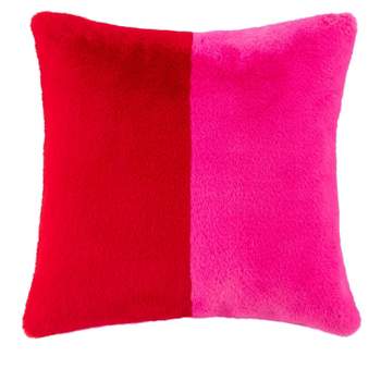 Shiraleah Pink and Red Jovi Color Block Pillow