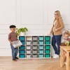 ECR4Kids Streamline 25 Cubby Tray Cabinet with 25 Scoop Front Storage Bins, 5x5, White Wash - 4 of 4