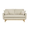 Lycvki Mid-Century 2-Seater Corduroy Upholstered Sofa with Solid Wood Legs - 4 of 4