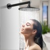 Cobbe Matte Black 9-Inch Round Rainfall Shower Faucet Single Handle Shower Faucet Accessory with 15.74-Inch Shower Arm and Valve - 4 of 4