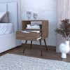GlasFlength Nightstands Modern Nightstand Bedroom Nightstand Bedside Table with Drawer Open Shelf for Living Room, Brown, 13.78"*15.75"*24.8" - 3 of 4