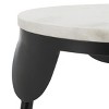 Everbrooke Round Accent Table - ACC4607A - White Marble/Black - Safavieh - 3 of 4