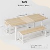 Dining Table Set for 4-6 with Benches, 63" Large Extendable Dining Room Table Set for 4, Kitchen Table Set with Metal Frame & MDF Board - 2 of 4