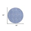 Navy Blue And Denim Blue Floral Washable Indoor Outdoor Area Rug - 3 of 4