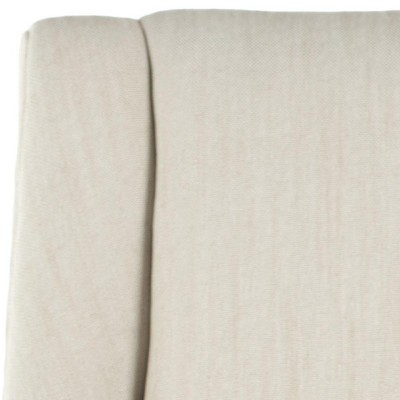 Morris Beige Linen Upholstered Dining Chairs with Birch Legs, Set of 2
