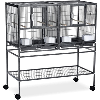 Prevue Pet Products F070 Hampton Deluxe Divided Breeder Cage with Stand, Black Hammertone,1/2"