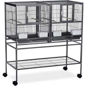 Prevue Pet Products F070 Hampton Deluxe Divided Breeder Cage with Stand, Black Hammertone,1/2" - 1 of 4