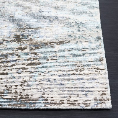Tiffany Hand-Knotted Blue Abstract Wool Blend 6' x 9' Rug