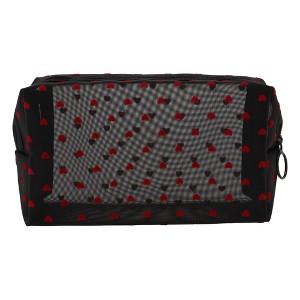 Unique Bargains Women's Mesh Square Cosmetic Bag Black 1 Pc - 1 of 3