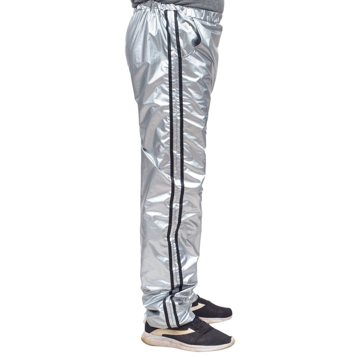 Costume Agent Todd & Margo Shiny Silver Workout Top and Pants Deluxe Sweatsuit Set for Halloween & Cosplay - thumbnail 9