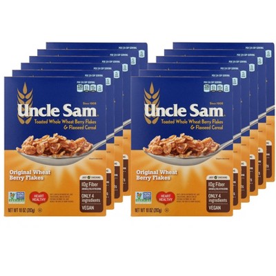 Uncle Sam Original Wheat Berry Flakes Cereal - Case of 12/10 oz
