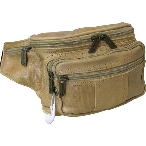 Amerileather Tan Easy Traveller Fanny Pack – Top Grain Cowhide Leather Belt Bag with Multiple Compartments for Hands-Free Convenience - 1 of 3