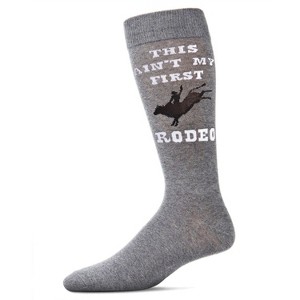 Memoi Men's Aint' My First Rodeo Bamboo Blend Novelty Crew Socks - 1 of 4