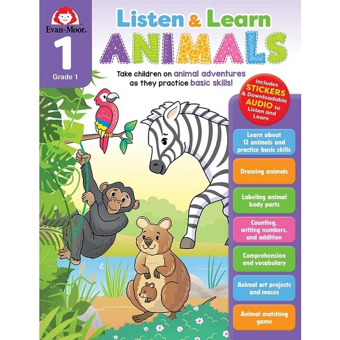 Listen And Learn: Animals, Grade 1 Workbook - By Evan-moor Corporation  (paperback) : Target