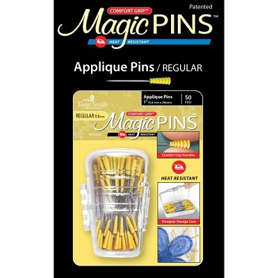 Taylor Seville Magic Pins - Applique Regular-Yellow 50/Pkg