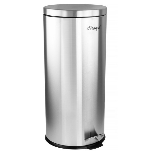 Rectangular, Stainless Steel, Soft-Close, Step Trash Can, 30 Liter / 7.9  Gallon, Satin Nickel Finished