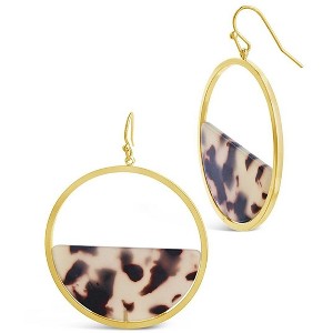 SHINE by Sterling Forever 2.5" Half Circle Resin Dangle Earrings - 1 of 3