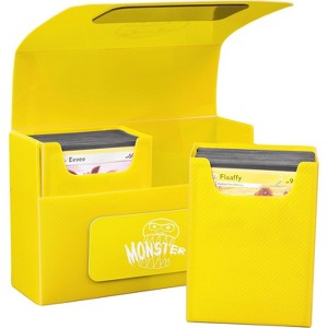 Monster Protectors Double Deck Box - Yellow, Holds 150 Gaming TCGs, Compatible w Standard & Smaller Size Gaming Trading Cards, Removable Construction - 1 of 2