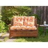 ARTPLAN Outdoor Cushions for Settee,Wicker Loveseat Cushions with Tie,Tufted Patio Cushions 2 U-Shaped Set of 5 Piece,L44xW19，Floral - 2 of 4