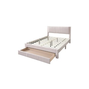 Poundex,Queen Platform Bed with Underbed Storage - 1 of 4