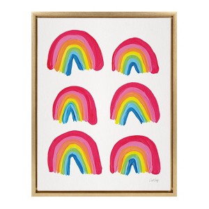 18" x 24" Sylvie Raindow Collection Framed Canvas Wall Art by Cat Coquillette Gold - Kate and Laurel - 1 of 4