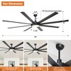 Parrot Uncle 75" Modern Black Lighted Ceiling Fan Large Industrial Ceiling Fan - 3 of 4