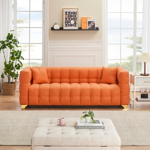 80" 3-Seater Technology Fabric Sofa Couch, Waterproof & Stain-Proof, Anti-Scratch Cat Friendly Sofa with Spring-Wrapped Cushions - 1 of 4