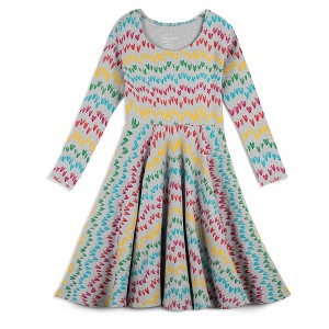 Mightly Toddler Fair Trade Organic Cotton Print 3/4 Sleeve Twirl Dress - 1 of 4