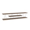 56" Wood Mid Century Modern TV Stand with 4 Open Shelves, Metal Cords, and Entertainment Centre for Living Room - 2 of 4