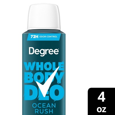 Degree Whole Body Aluminum Free Deodorant Spray for Men 72H Odor Protection - Ocean Rush - 4oz