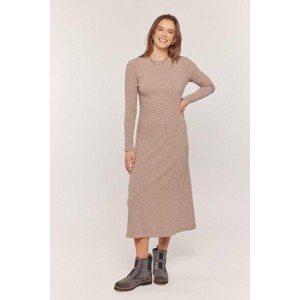 Pinkblush Mocha Ribbed Knit Side Slit Midi Dress XL : Target