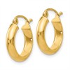 Black Bow Jewelry 3.75mm x 16mm Polished 14k Yellow Gold Domed Round Tube Hoop Earrings - 2 of 4
