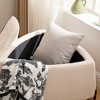 Set of 2 Upholstered Storage Ottoman Footrest Shoe Changing Stool Coffee Side Table with Reversible Lid, Ivory/Light Camel/Black-ModernLuxe - 4 of 4