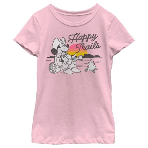 Girl's Disney Mickey Mouse Happy Trails T-shirt - Light Pink - Large ...