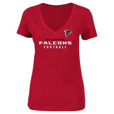 NFL Atlanta Falcons Women's Heathered V-Neck T-Shirt - Red L