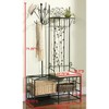 Kings Brand Furniture - Traballesi Hall Tree Storage Bench with Coat Rack - 2 of 4