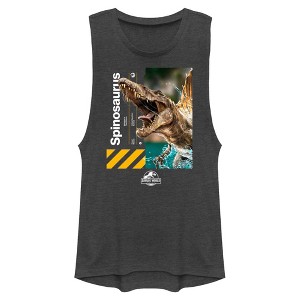 Junior's Jurassic World: Rebirth Spinosaurus Portrait Festival Muscle Tee - 1 of 4